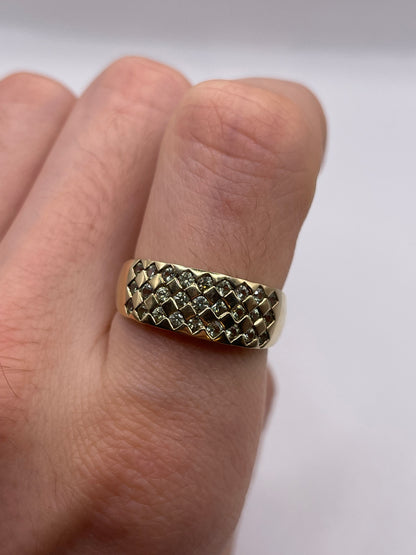 9ct gold quartz cluster ring