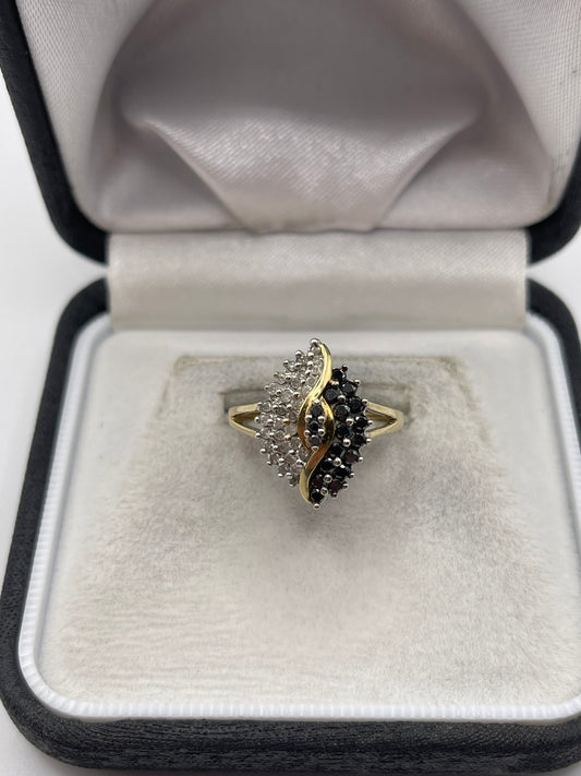 9ct gold diamond cluster ring