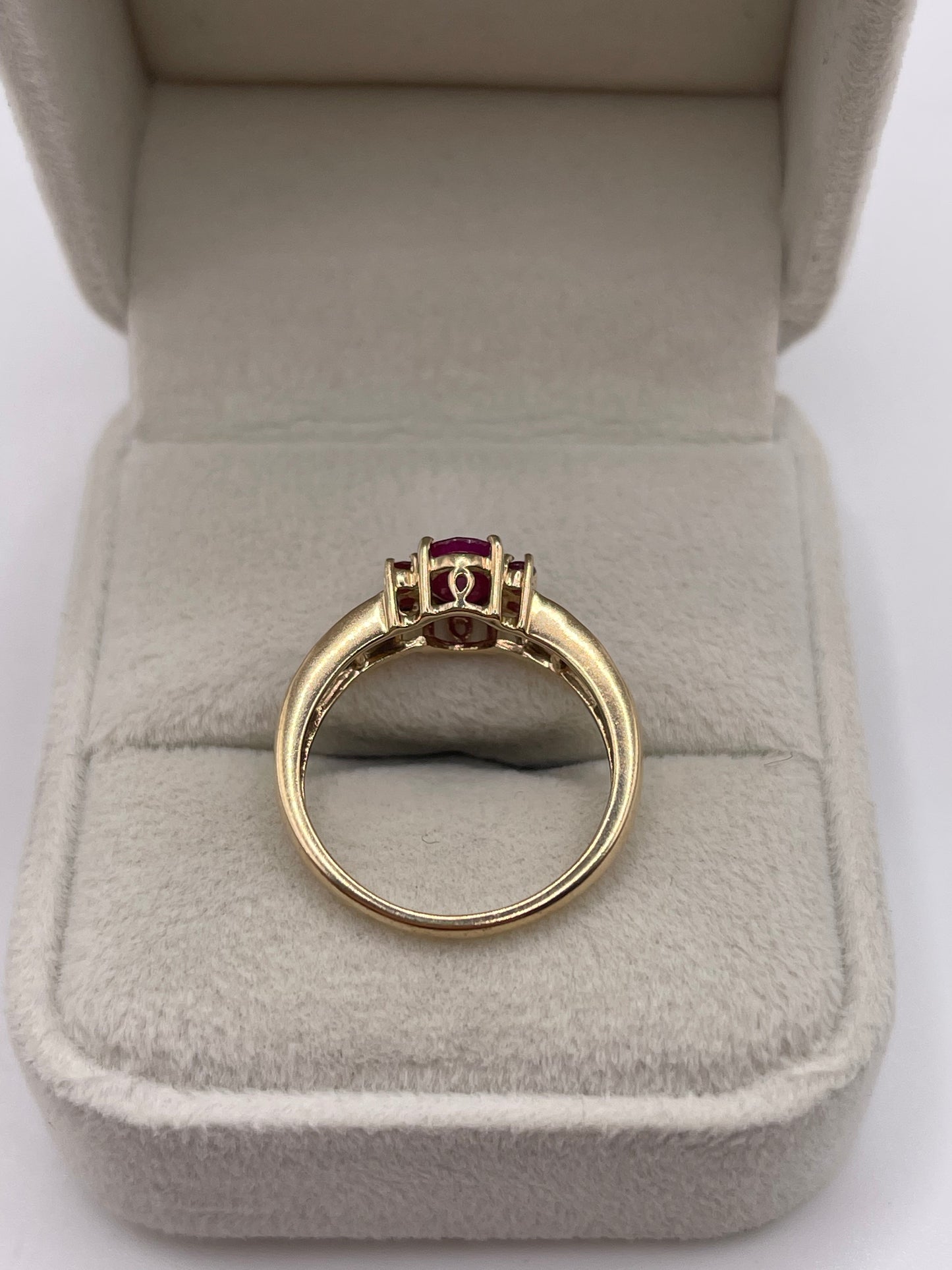 9ct gold ruby and sapphire ring