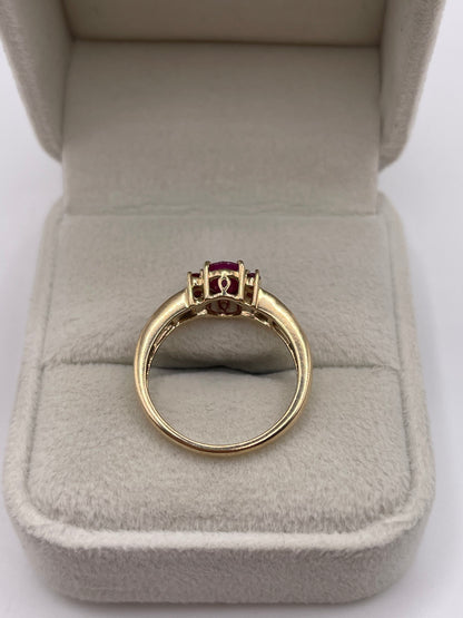 9ct gold ruby and sapphire ring