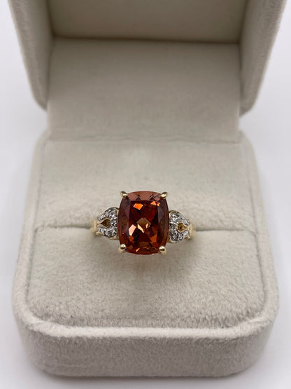 9ct gold tourmaline and diamond ring