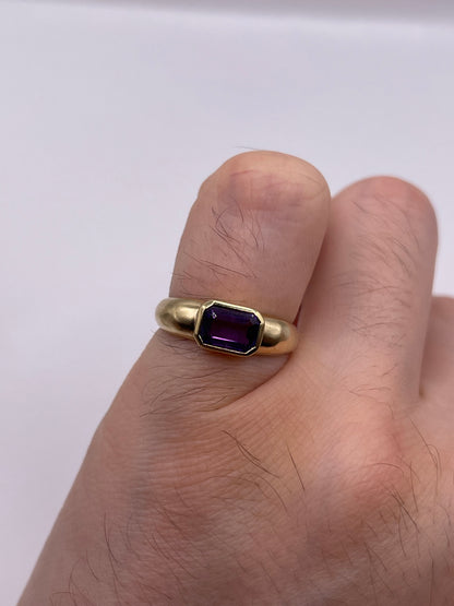 9ct gold amethyst ring