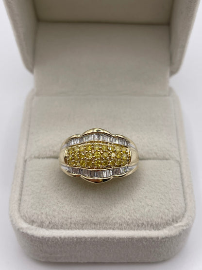 9ct gold diamond cluster ring