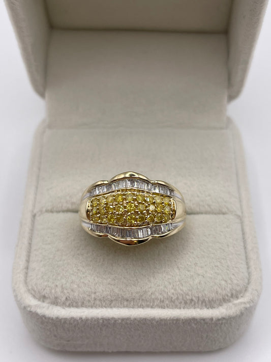 9ct gold diamond cluster ring