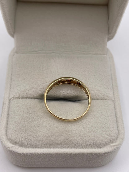 9ct gold garnet gypsy ring