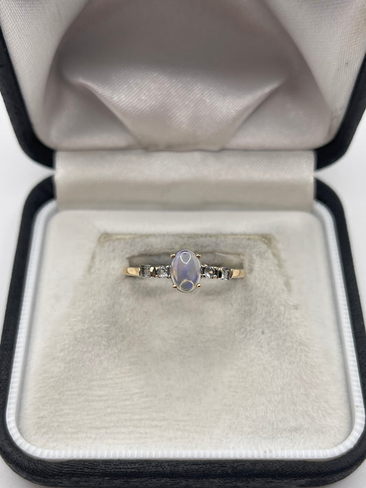 9ct gold opal and topaz ring