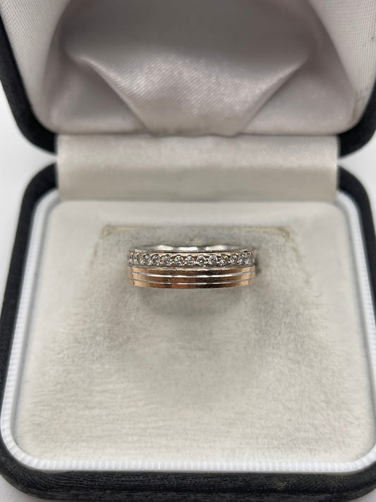 14ct two tone diamond eternity ring