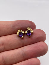 Load image into Gallery viewer, 9ct gold amethyst earrings
