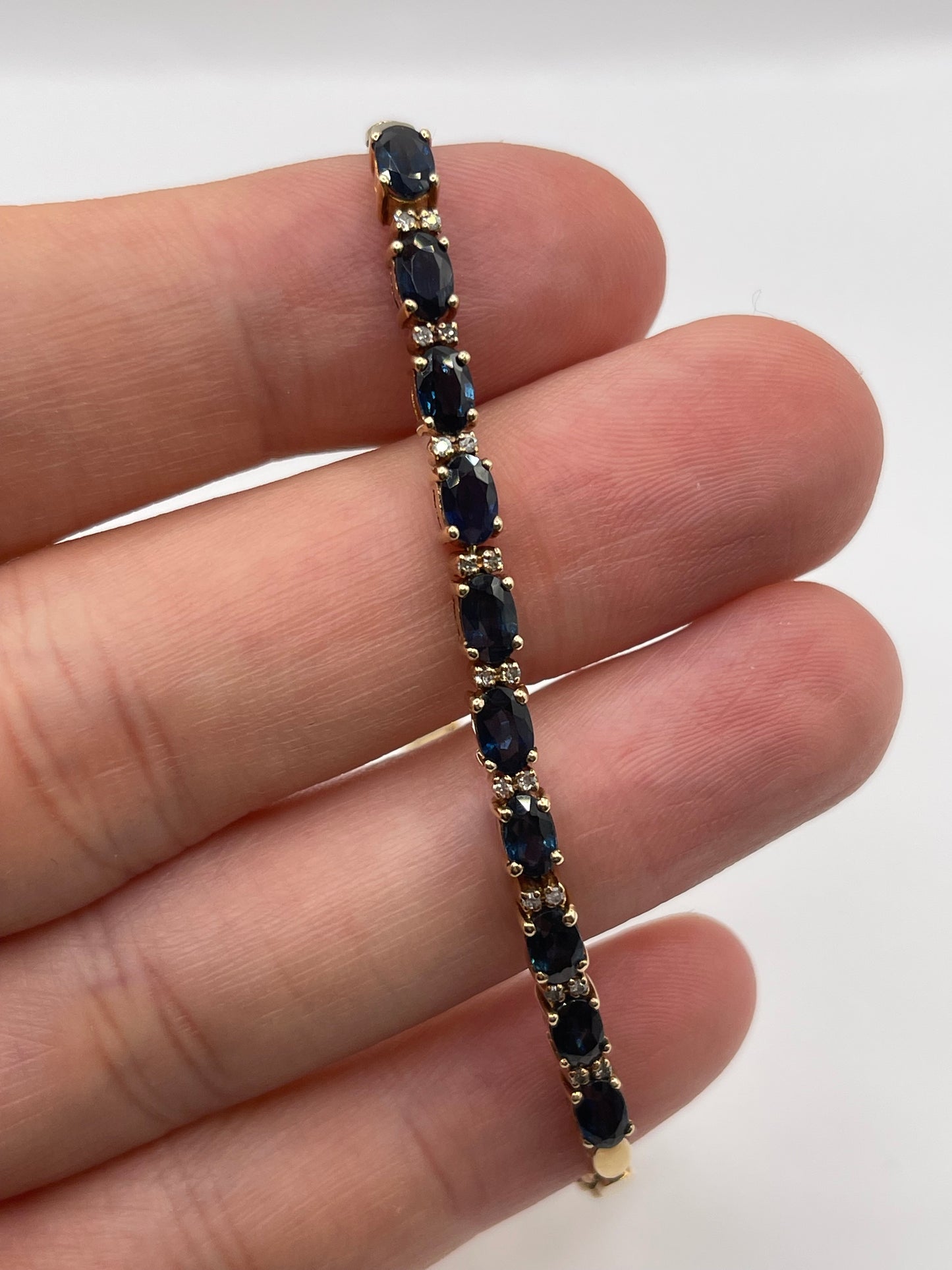 9ct gold sapphire and diamond bracelet