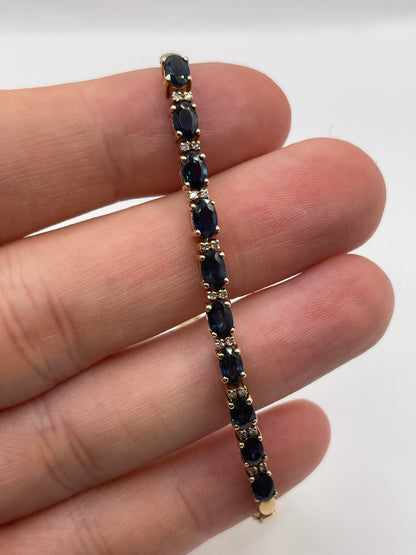 9ct gold sapphire and diamond bracelet