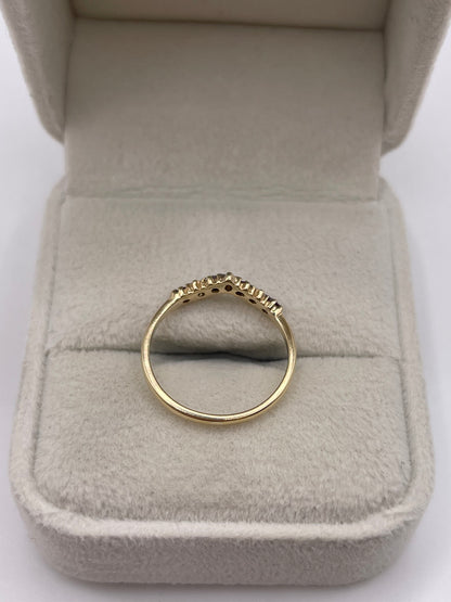 9ct gold ruby and diamond wishbone ring