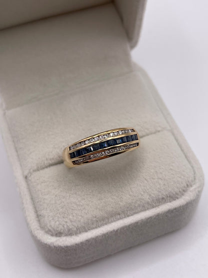 9ct gold sapphire and diamond ring