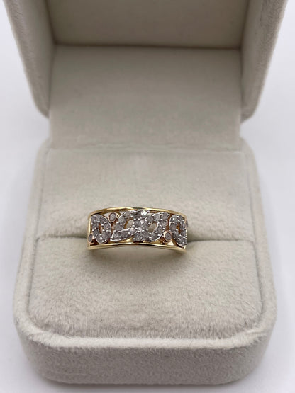 9ct gold diamond cluster ring