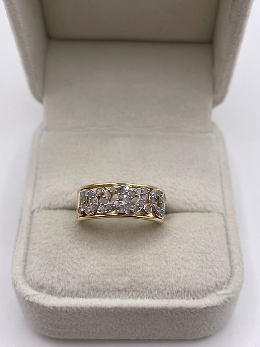 9ct gold diamond cluster ring