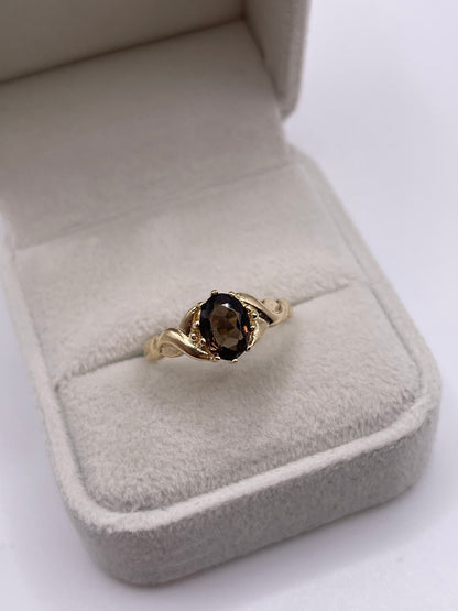 9ct gold Smokey quartz ring