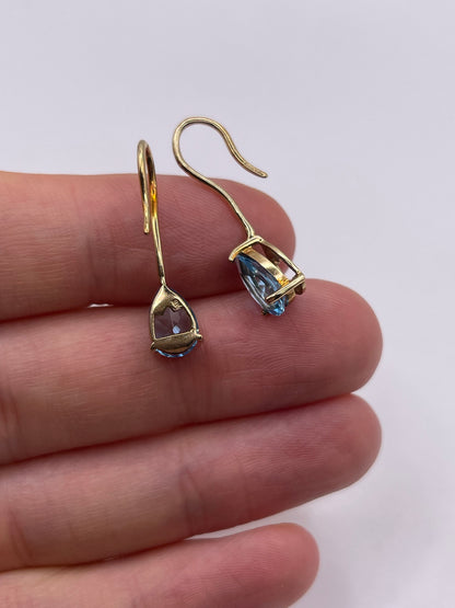 9ct gold blue topaz earrings