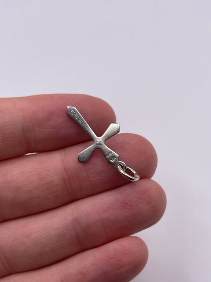 9ct white gold diamond cross pendant