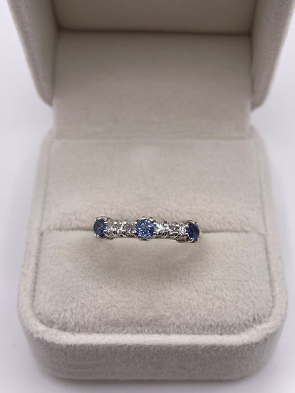 9ct gold sapphire and diamond ring