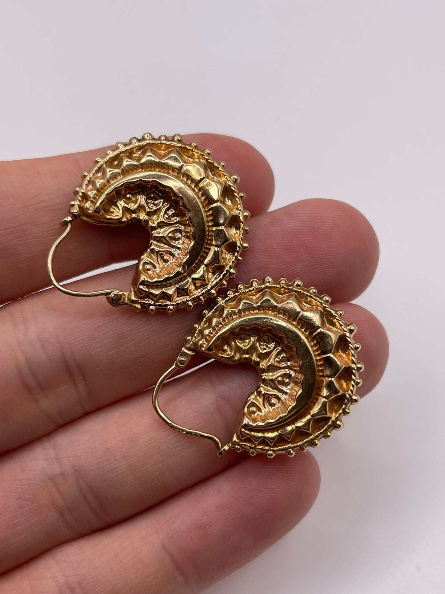 9ct gold creole earrings