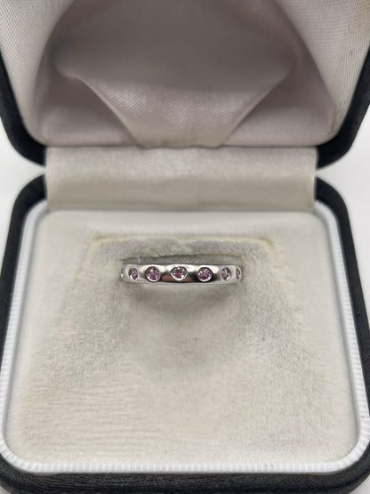 9ct white gold pink topaz ring