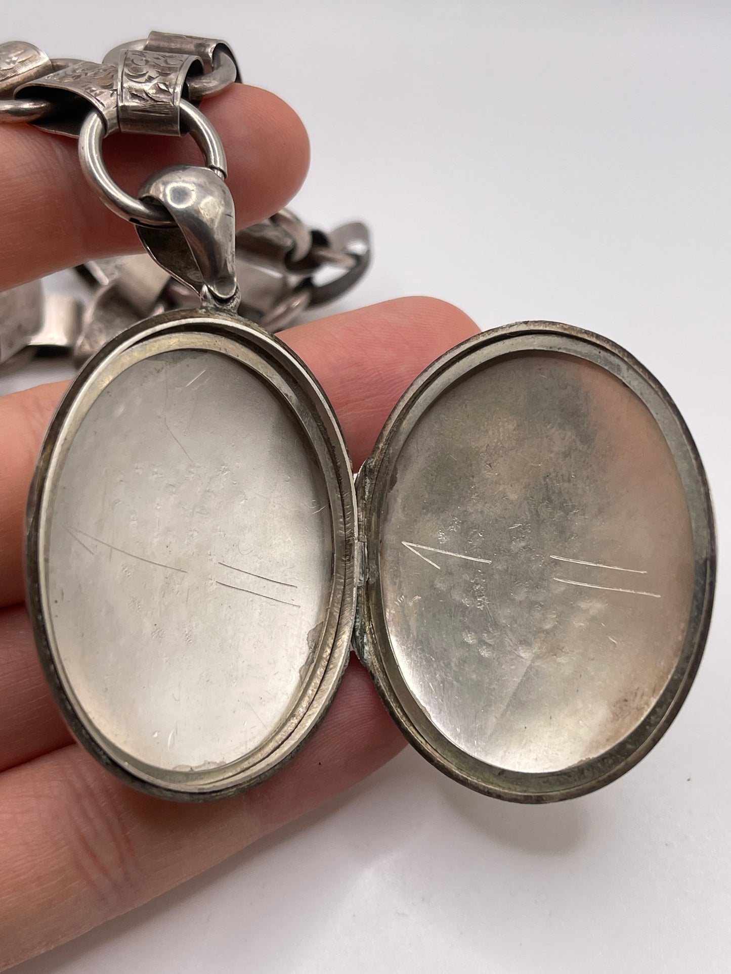 Antique silver collar and locket