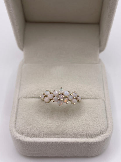 9ct gold opal cluster ring