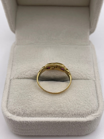 Antique 18ct gold ruby and diamond ring