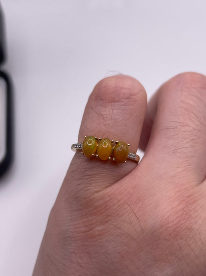 9ct gold opal and diamond ring