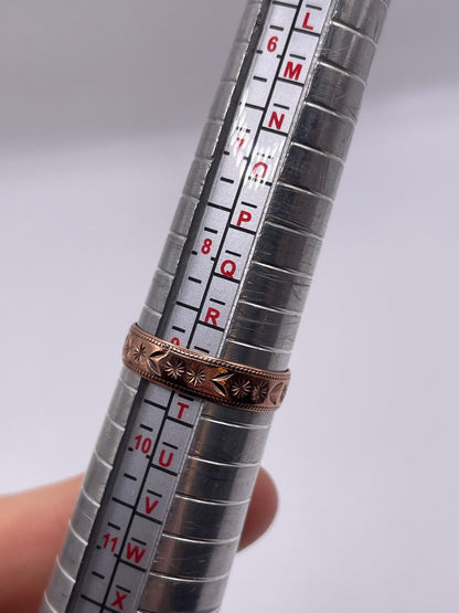9ct rose gold patterned ring