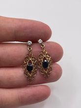 Load image into Gallery viewer, 9ct gold sapphire earrings
