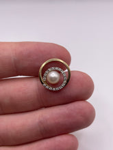 Load image into Gallery viewer, 9ct gold pearl and diamond pendant
