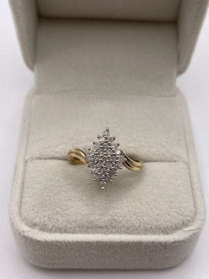 9ct gold diamond cluster ring
