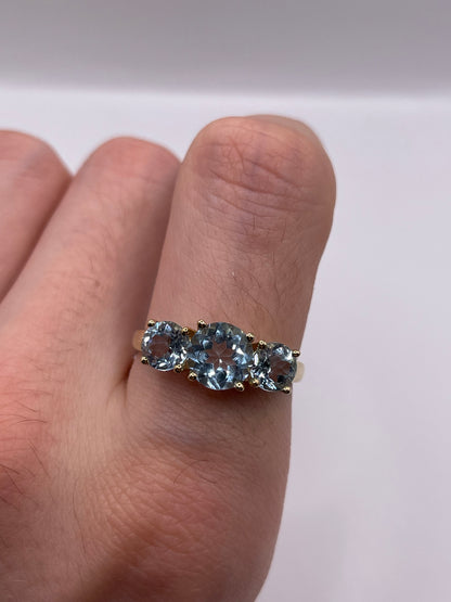 9ct gold blue topaz ring