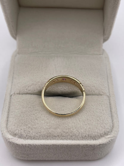 9ct gold ruby gypsy ring
