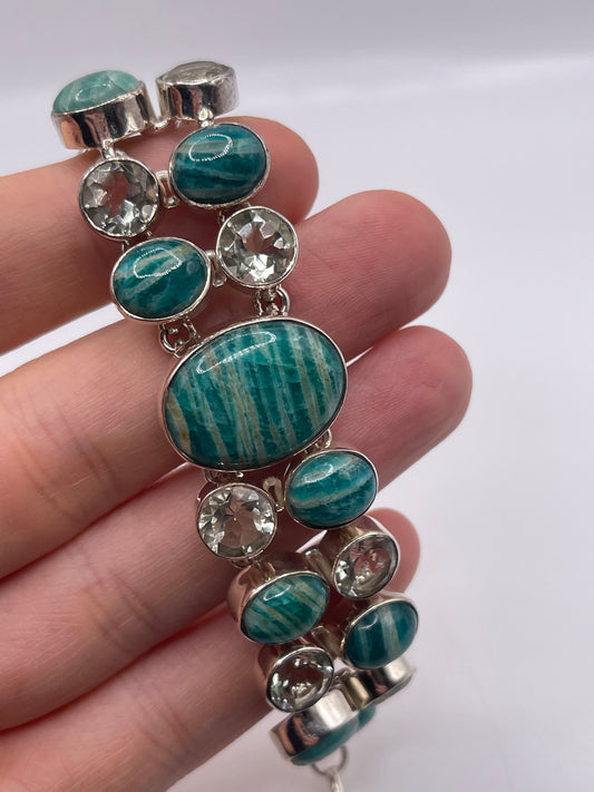 Silver gemstone bracelet