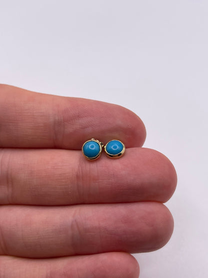 9ct gold turquoise earrings