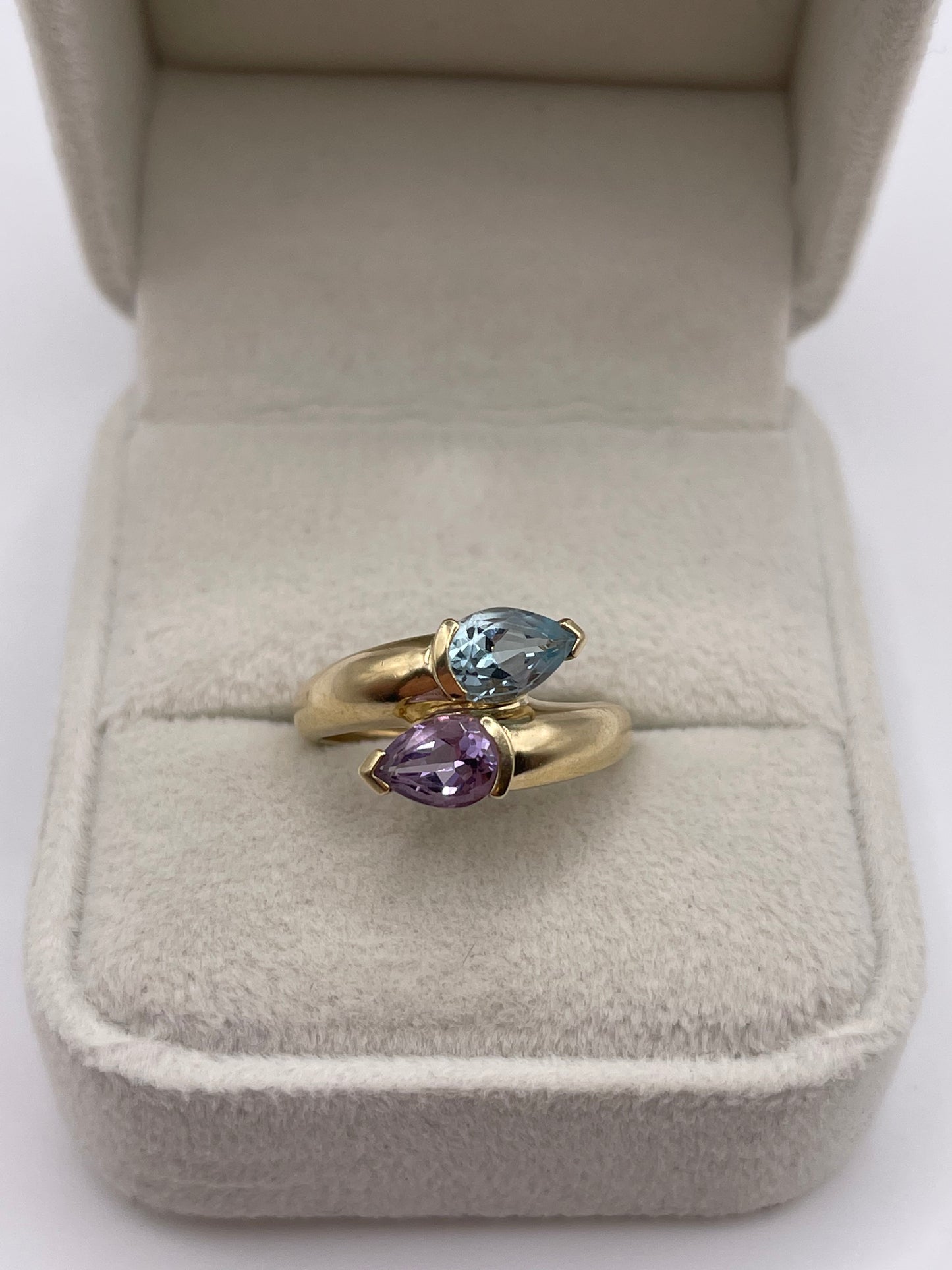 9ct gold amethyst and topaz ring