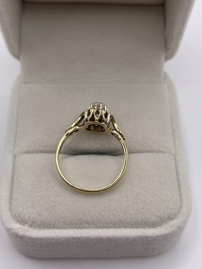 9ct gold opal and diamond ring