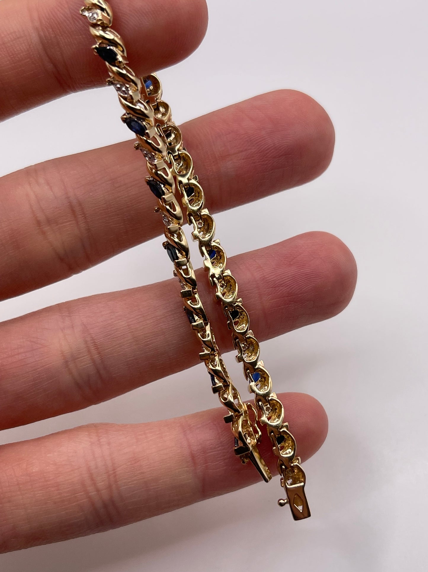 9ct gold sapphire and diamond bracelet
