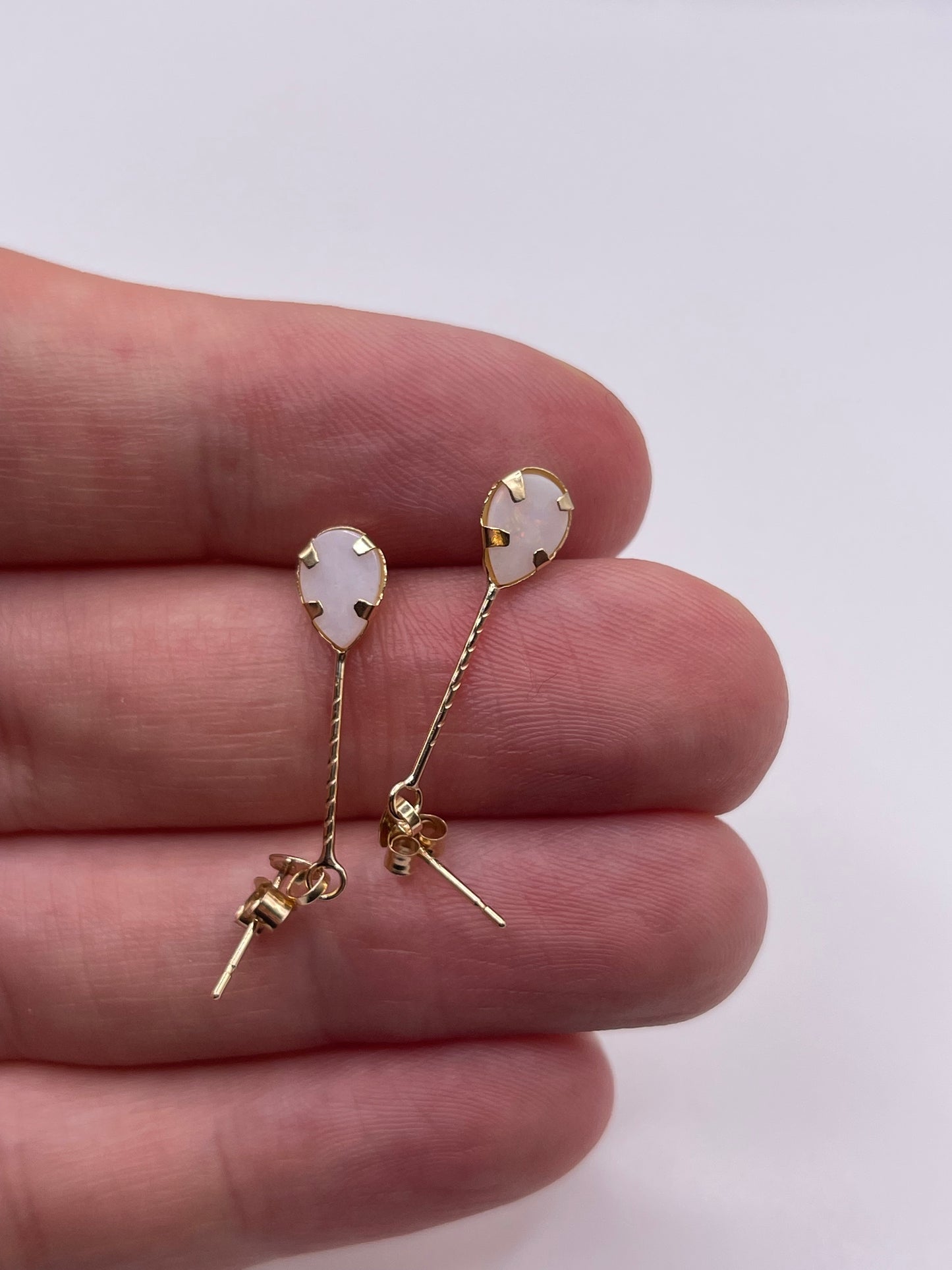 9ct gold opal earrings
