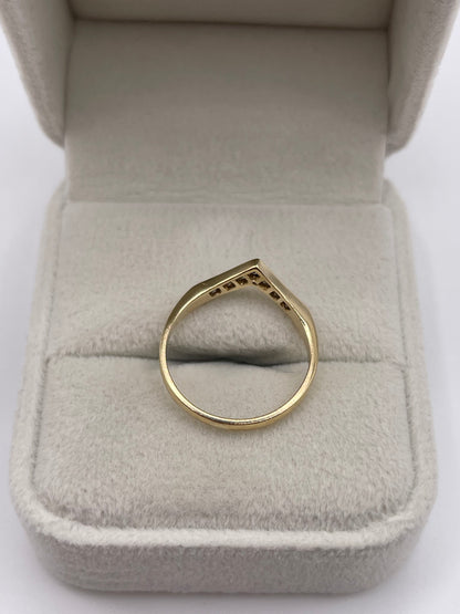 9ct gold diamond wishbone ring