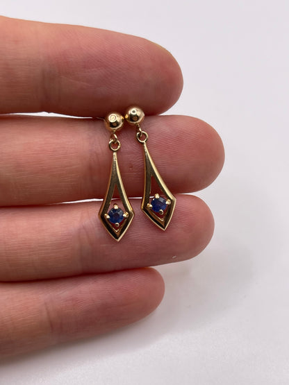 9ct gold sapphire earrings