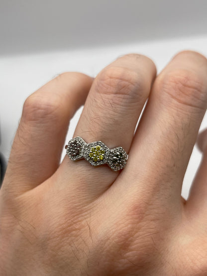 9ct white gold diamond cluster ring