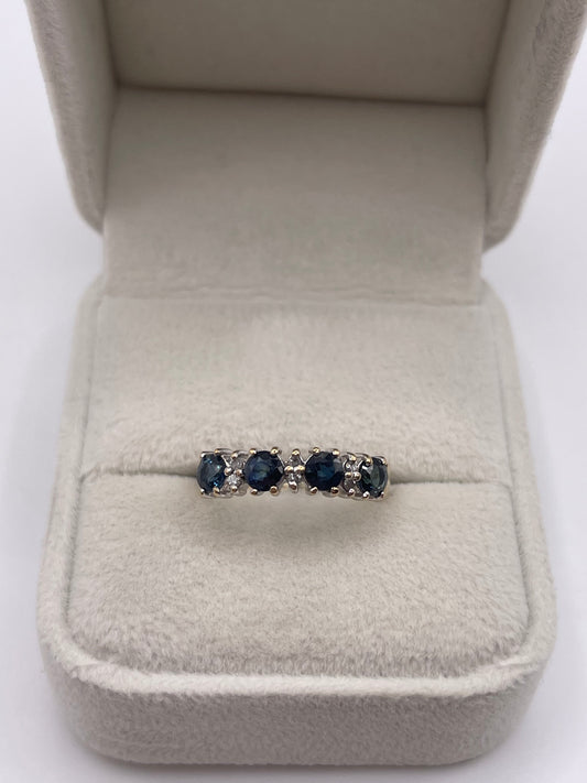 9ct gold sapphire and diamond ring