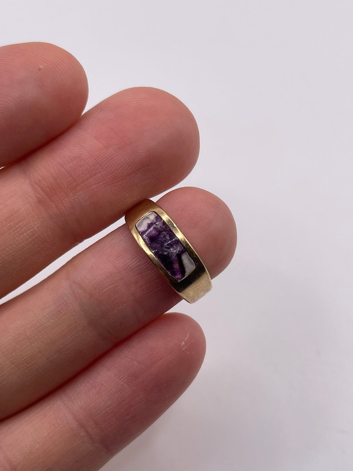 9ct gold blue John ring