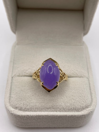 14ct gold jade ring