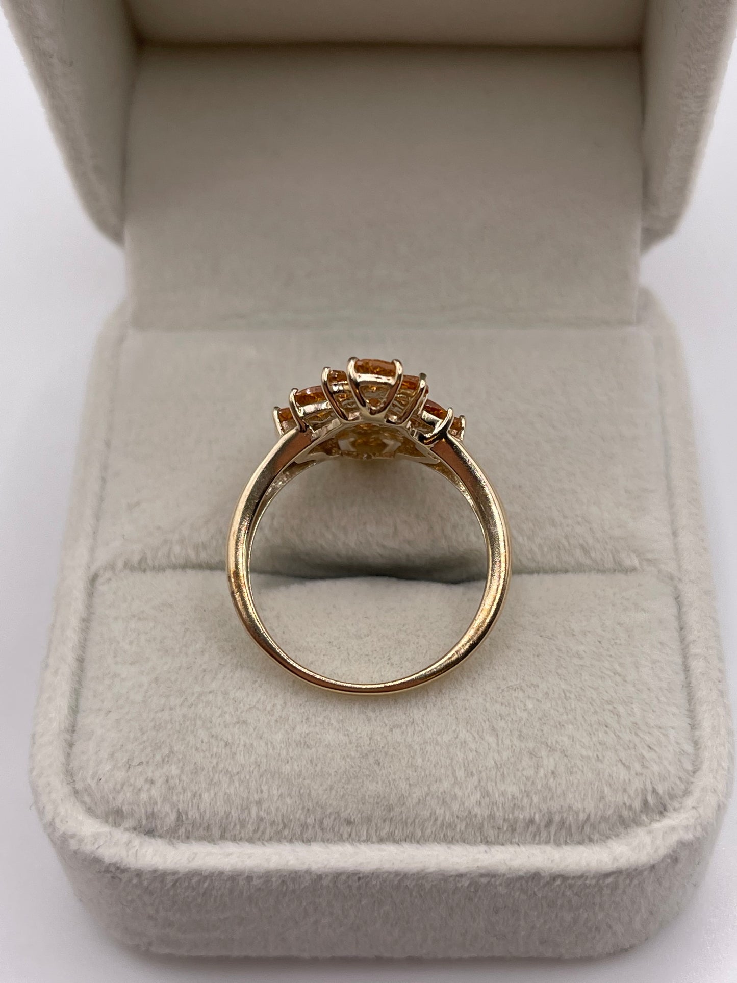 9ct gold quartz cluster ring