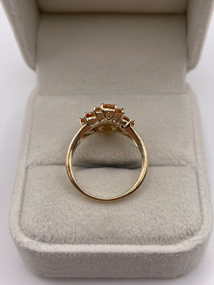 9ct gold quartz cluster ring