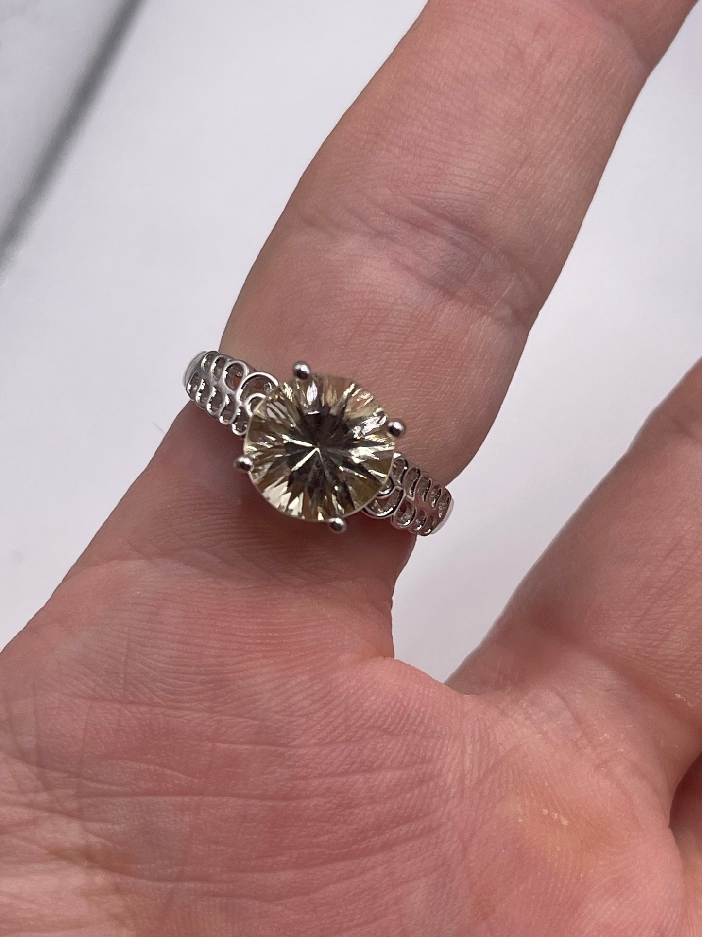 Silver topaz ring