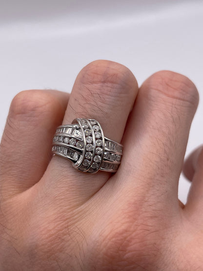 9ct white gold diamond cluster ring
